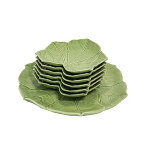 ست پذیرایی سبز 7 تکه طرح برگ